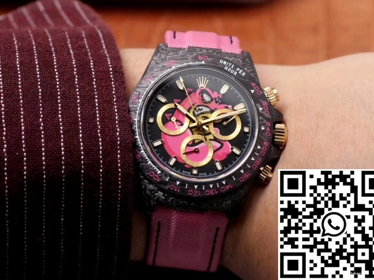 Fiber Rolex Dial Chronograph Cosmos Daytona Carbon Dragon Edition Pink Exploded 0519